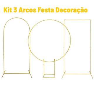 Kit 3 Suportes para Festa Painel Romano + Arco Redondo + Retangular Desmontavel para Balões Eventos Decoração em Oferta na Shopee
