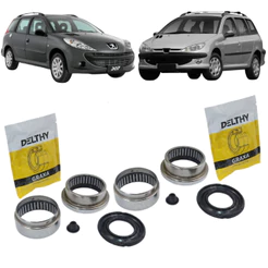 2 Kit Rolamento Do Eixo Traseiro Peugeot 206 207 SW 2005 A 2013 EIXO 50MM