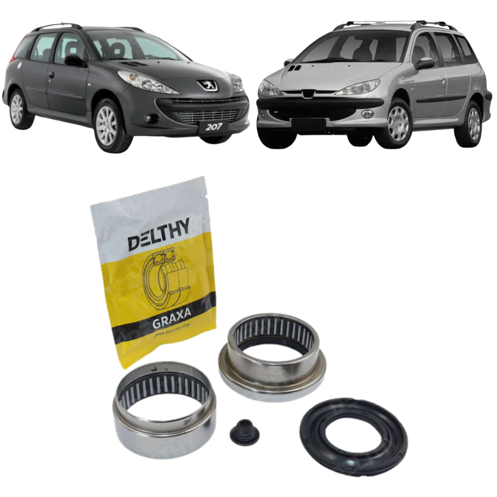 Kit Rolamento Do Eixo Traseiro Peugeot 206 207 SW 2005 A 2013 EIXO 50MM