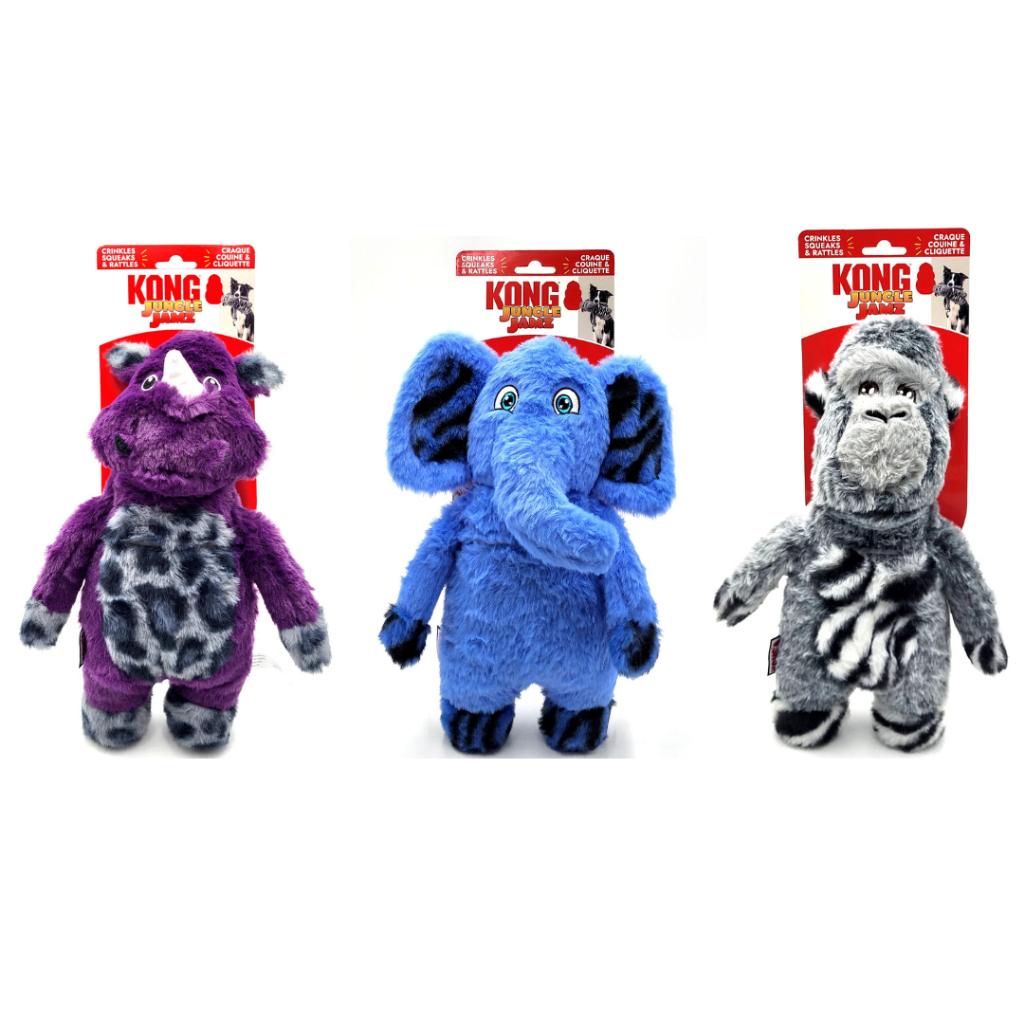 Brinquedo De Pelúcia Resistente Para Cachorro Kong Com Barulho Interno Elefante, Gorila Ou Rinoceronte