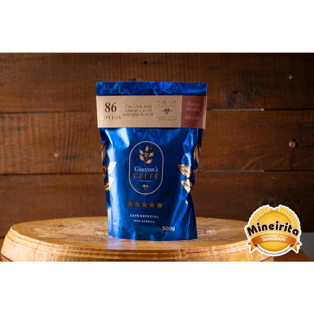 CAFÉ ESPECIAL MOIDO GIACCON'S  CAFFÈ TORRA MEDIA  500g REGIÃO VULCANICA 100% ARABICA, CAFÉ PURO