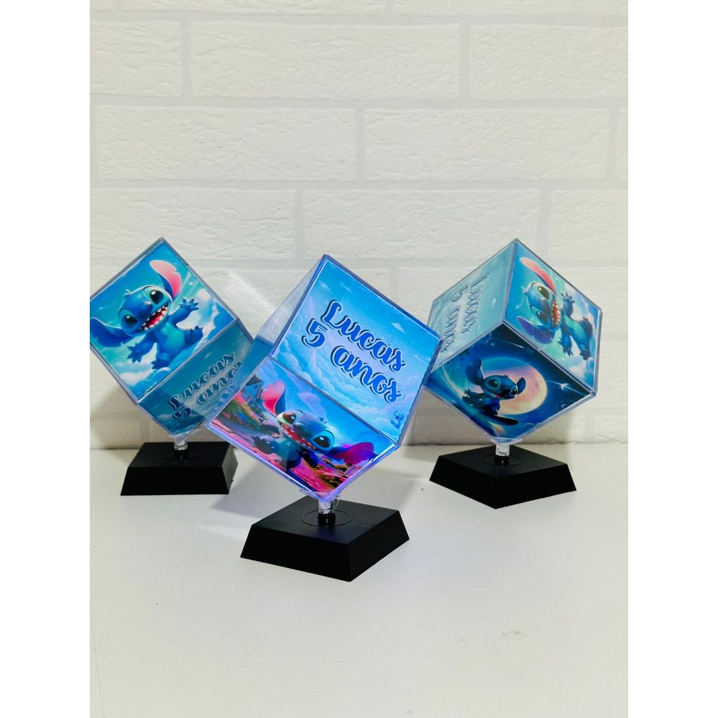 Kit 17 Cubos Personalizados com LED Aniversário Infantil Festa Lembrancinha Dia das Crianças