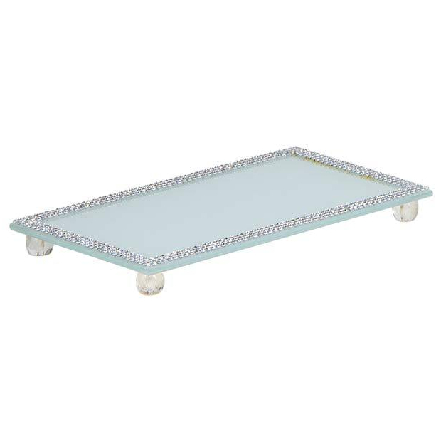 Bandeja Decorativa Espelhada 12x22 p/Decoração Sala Quarto Penteadeira Closet p/Servir Lavabo