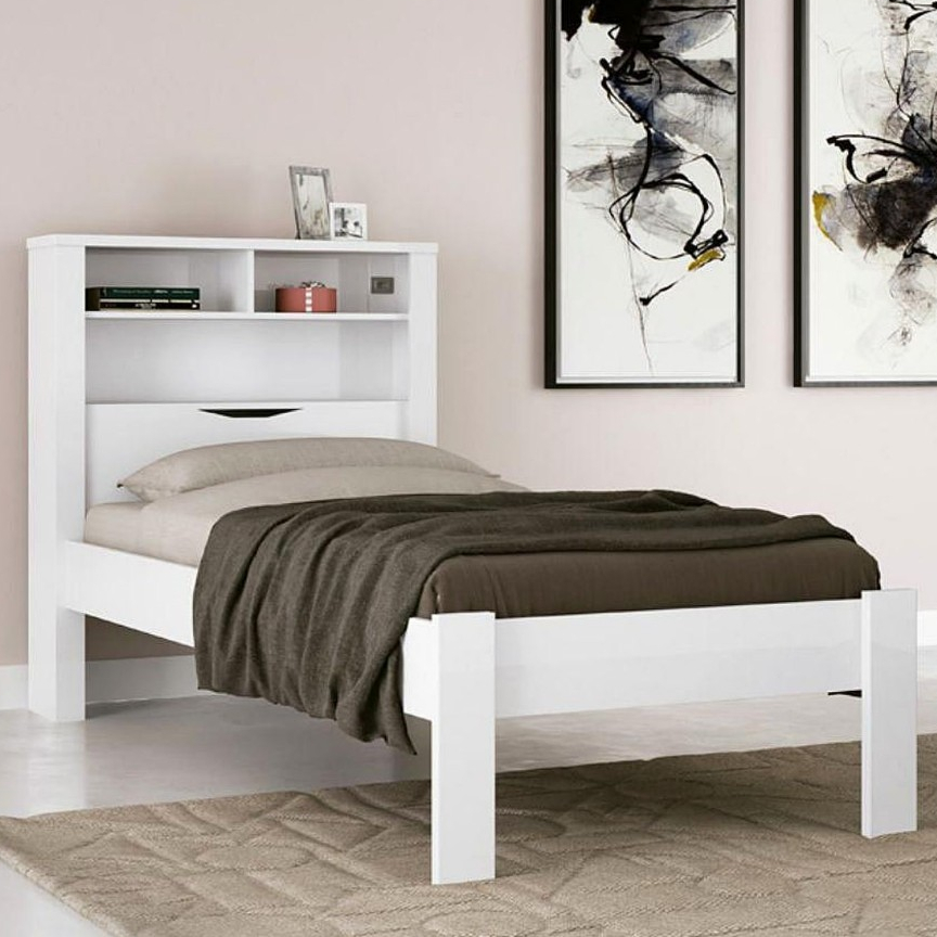 Cama de Solteiro Invicta com Baú e 2 Prateleiras - Santos Andirá em Oferta na Shopee