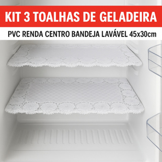 Kit 3 Toalhas de Geladeira PVC Renda Centro Bandeja Lavável 45x30cm em Oferta na Shopee