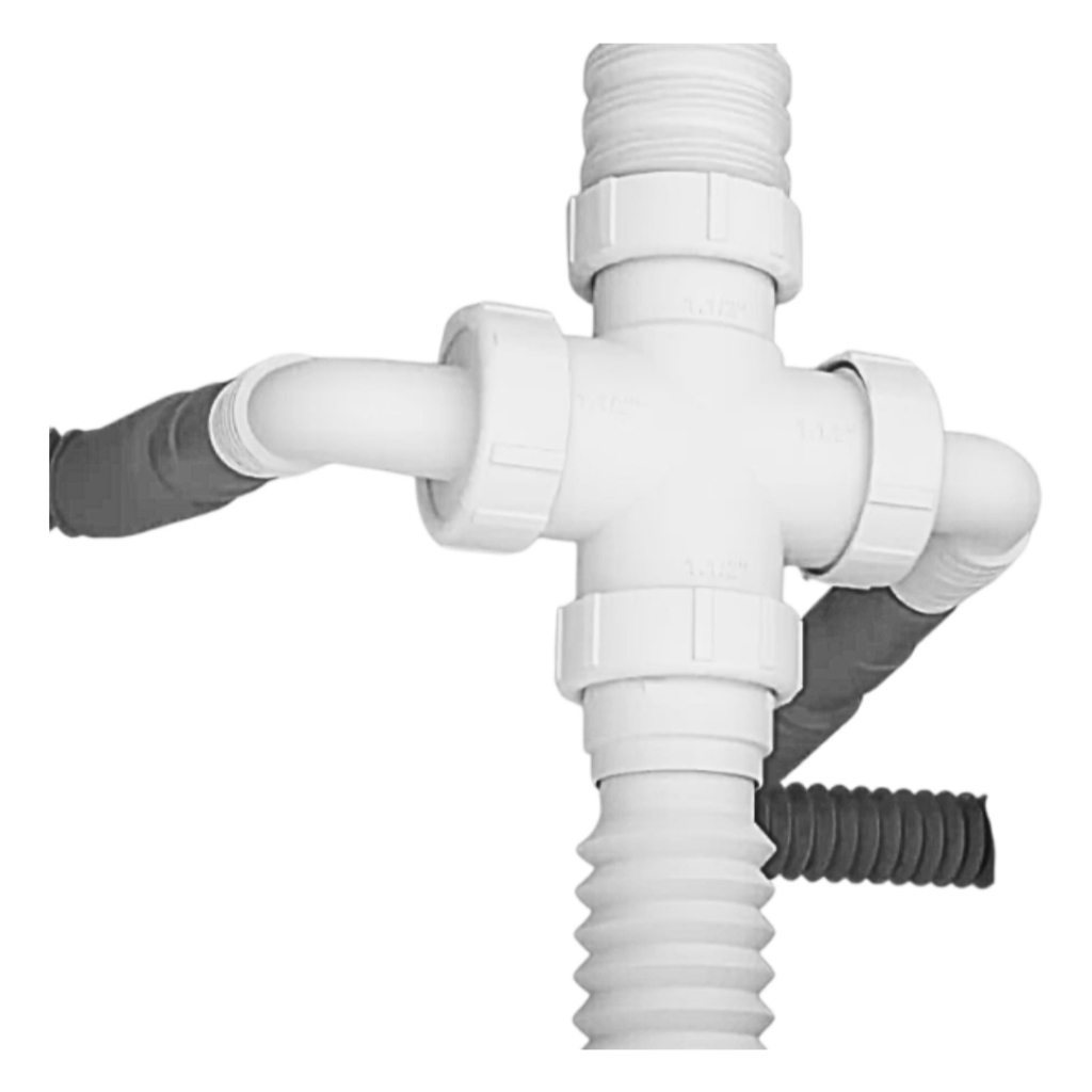 Conexão Adaptador C/ Dois Espigões P/ Máquina De Lavar Roupa e Louça