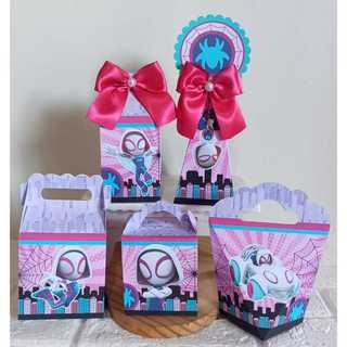 KIT PERSONALIZADOS MULHER ARANHA, LEMBRANCINHA MULHER ARANHA, DECORAÇÃO MULHER ARANHA ( PEGUE E MONTE )