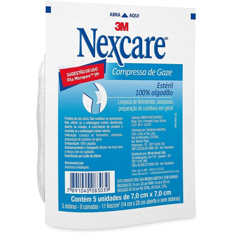 Compressa Gaze Esteril 5 Unidades Nexcare