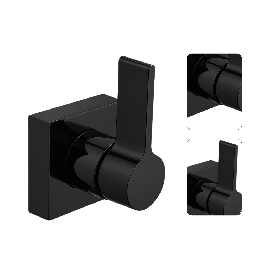 Acabamento Para Registro Padrão Deca Pressão/Gaveta Alavanca ABS Preto Fosco 1/2 3/4 Polegadas