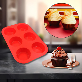 FORMA CUPCAKES SILICONE 6 CAVIDADES ANTIADERENTE Bolo Cozinha culinária Confeitaria em Oferta na Shopee