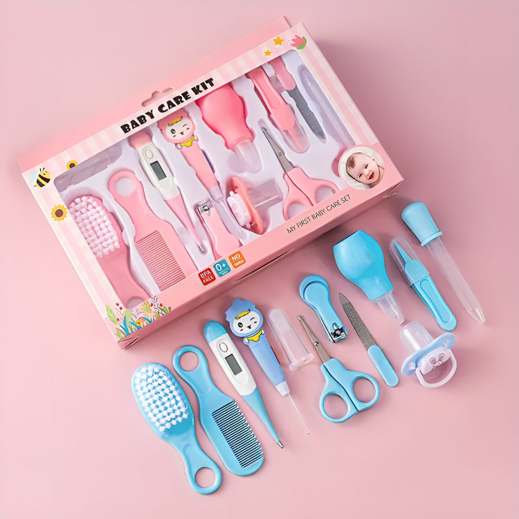 Kit Bebê Cuidados de Higiene Com 10 Itens Kit de Cuidado Com Bebês Tesoura de Unhas, Escova de Dentes Cuidados Com Bebês