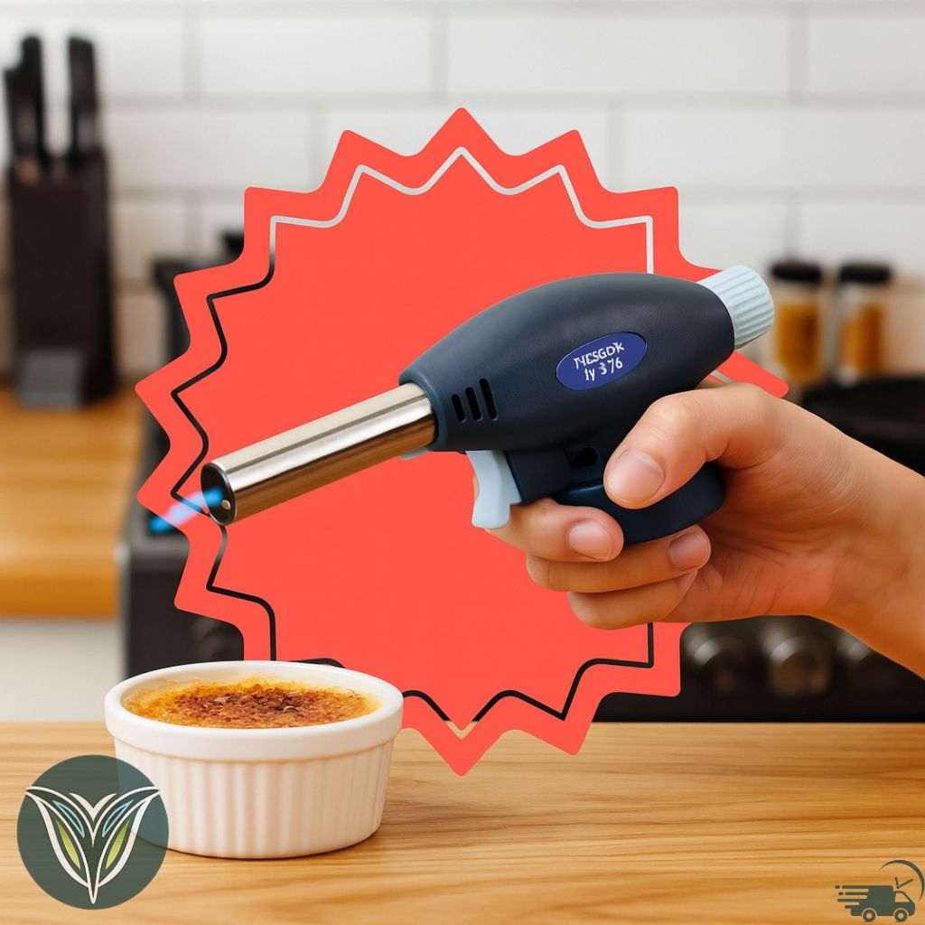 Maçarico Culinário Portátil de Cozinha Profissional Multiuso Regulagem Manual com Controle de Chama Culinária Gourmet