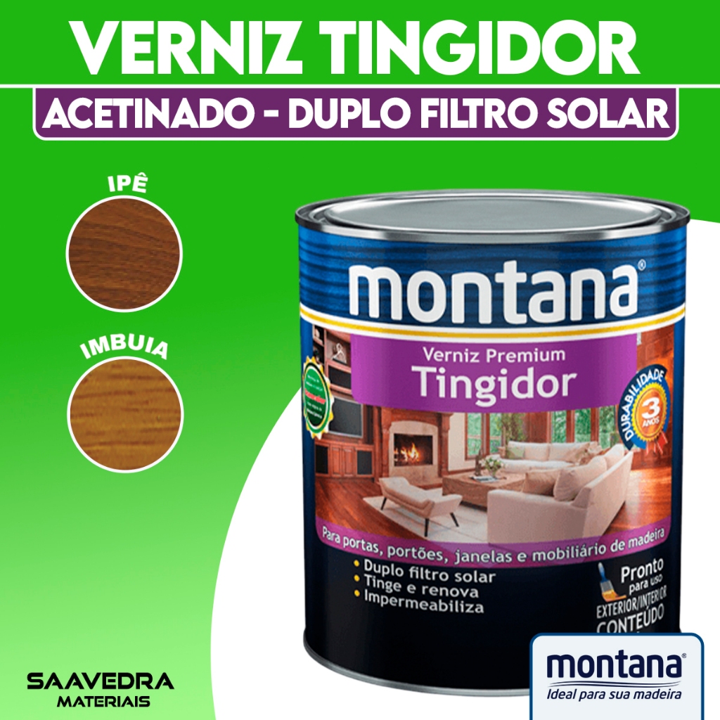 Verniz Proteção para Madeira Acetinado Tingidor Resitrex Galão 900ml Montana