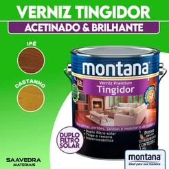 Verniz Premium Tingidor Brilhante 3,6L Montana Madeira