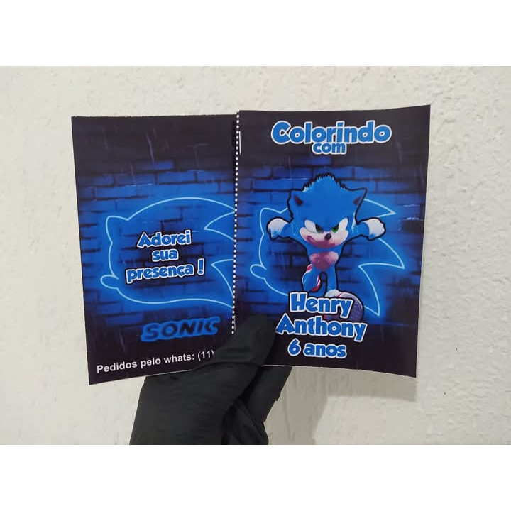Livro de colorir sonic lembrancinha de festa aniversário livrinho de colorir sonic