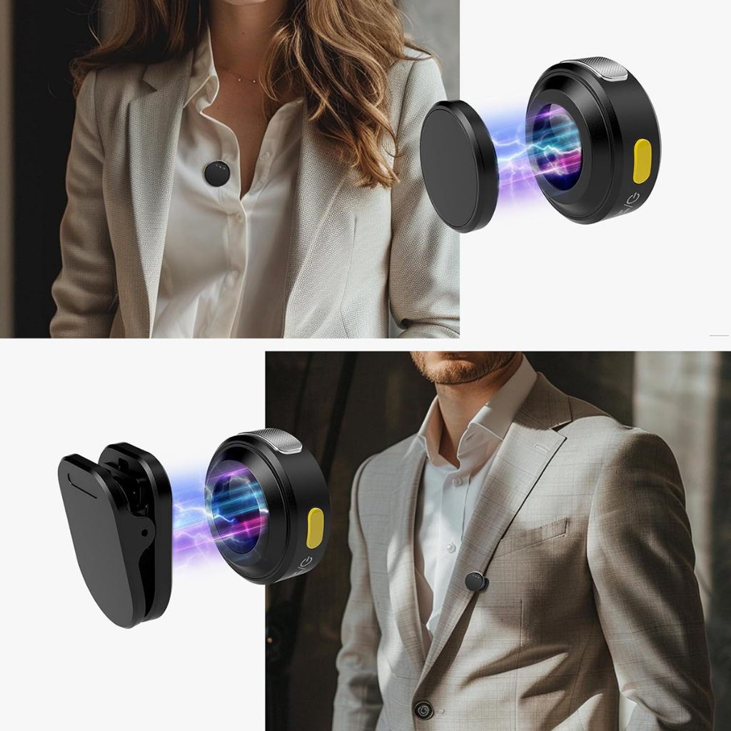 Microfone Profissional Sem fio De Lapela Redondo Magnético Com Redução de Ruído H'maston MK18/19