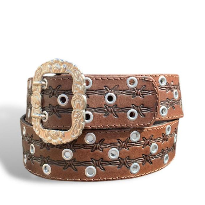 Cinto Country Muladeiro De Couro 100% Original Com Detalhes Em Ilhós