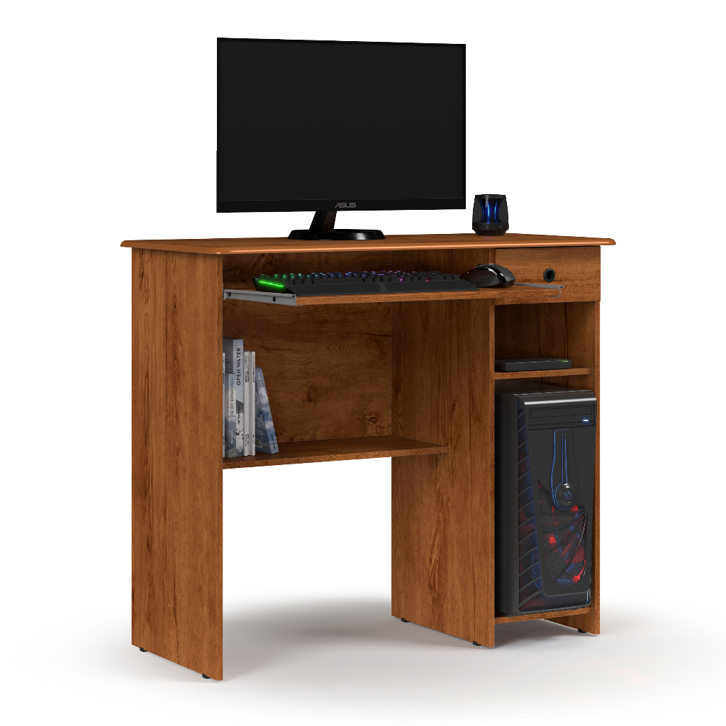 Mesa Escrivaninha para Computador Viena 1 Gaveta, Prateleira e Suporte Retrátil para Teclado em Oferta na Shopee