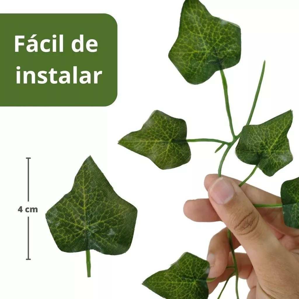 Kit 2 Vaso Trançado + 4 Plantas Pendente Verde Artificial Arranjo De Parede — imagem 2 de 2