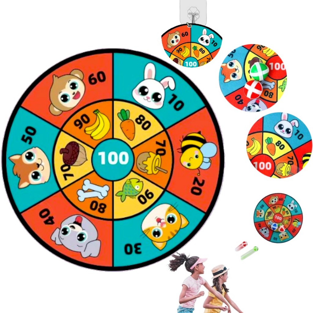 Brinquedo Tiro Ao Alvo Desenhos Animais Mira Bolinha Alvo Dardo Crianças Infantil