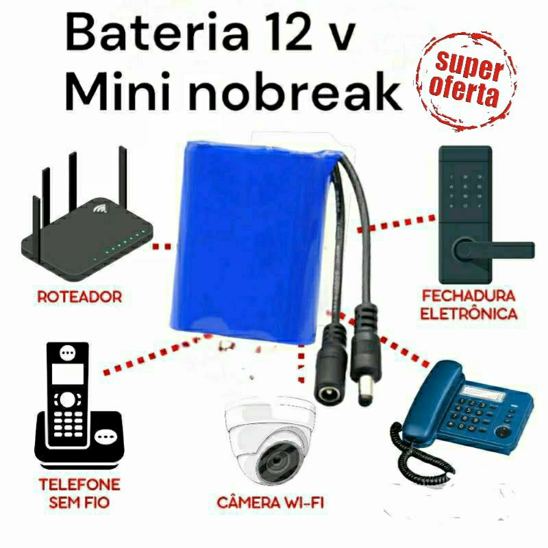 SALVA INTERNET 12 volts  ligue  modem roteador wireless mini nobreak força OFERTA RELÂMPAGO
