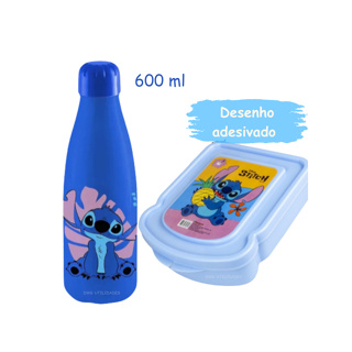 Garrafa Stitch Infantil Angel Squeeze Garrafinha Escolar Passeio Disney Criança em Oferta na Shopee