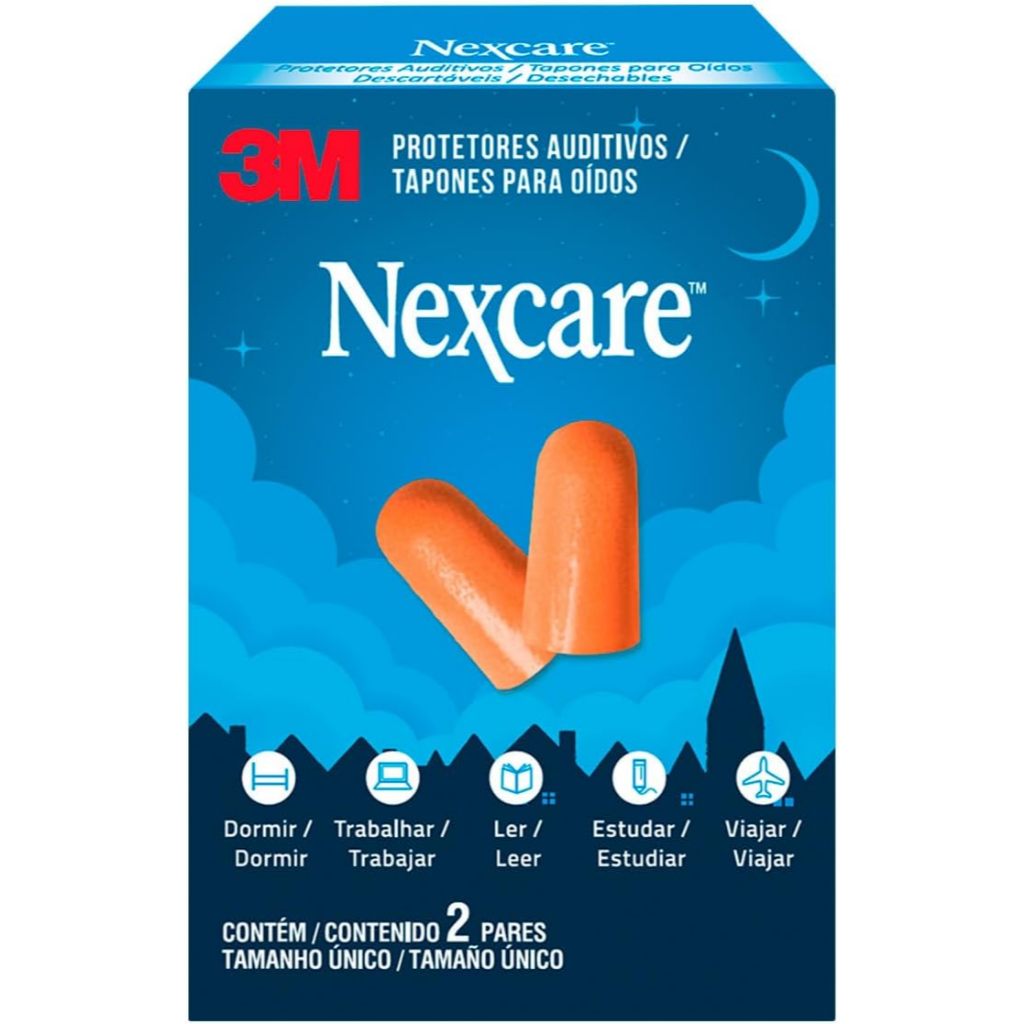 Protetor Auditivo com 2 Pares Nexcare em Oferta na Shopee