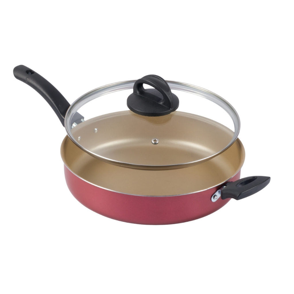 Frigideira Alta Com Tampa Vidro 24Cm Cereja Nacional em Oferta na Shopee