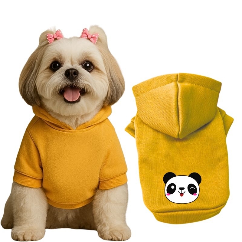 MOLETOM PARA PET COM CAPUZ CÃES E GATOS / PANDA em Oferta na Shopee
