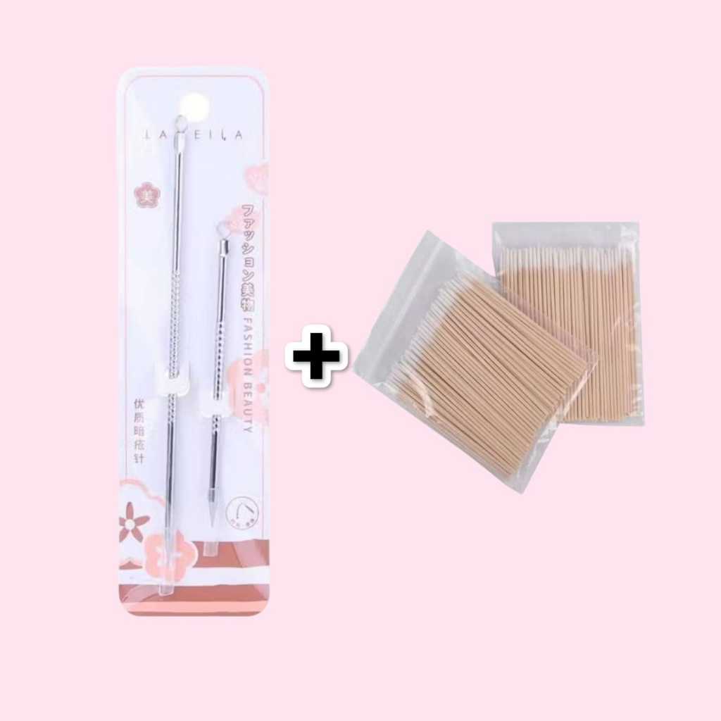 Kit 200 Palitos Com Algodão Multiuso +1 Pacote  remoção de cravo Acne agulha
