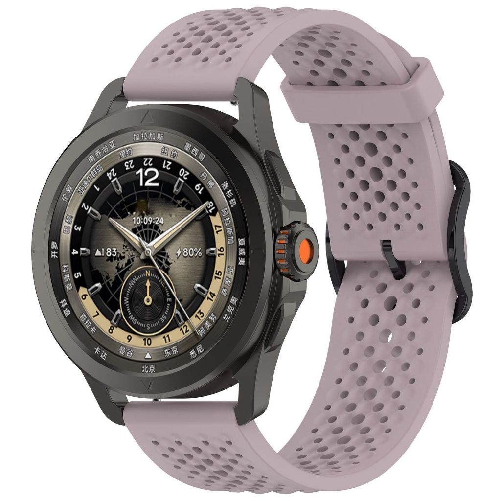 Pulseira 20mm Silicone furadinha com fivela para Smartwatch Amazfit GTS 4/3/2 Bip3 Pro/Bip U Pro/GTR