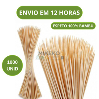 1000 Palitos Espetos varetas de Bambu Para Churrasco 18cm 25cm e 30cm em Oferta na Shopee