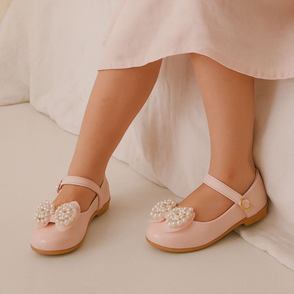 Sapatilha Calçado Infantil Juvenil Menina Boneca Confortável Batizado Casamento Sapato Pérola Laço