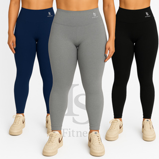 Kit 3 Legging Feminina Cintura Alta Academia Yoga e Dia a Dia em Oferta na Shopee