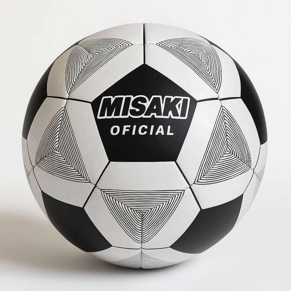 Bola futebol CAMPO e SOCIETY Misaki Costurada a mão branca e preta REFORÇADA COM FORRO DE LATEX