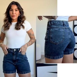 Short Jeans Feminino Mom Short Jeans Cintura Alta Sem Lycra Bermuda Jeans feminina conjunto feminino em Oferta na Shopee