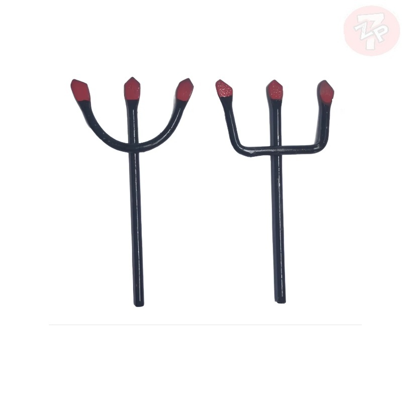 kit Tridente Garfo Exú E Pomba Gira Em Ferro Pintado 9Cm Zp7