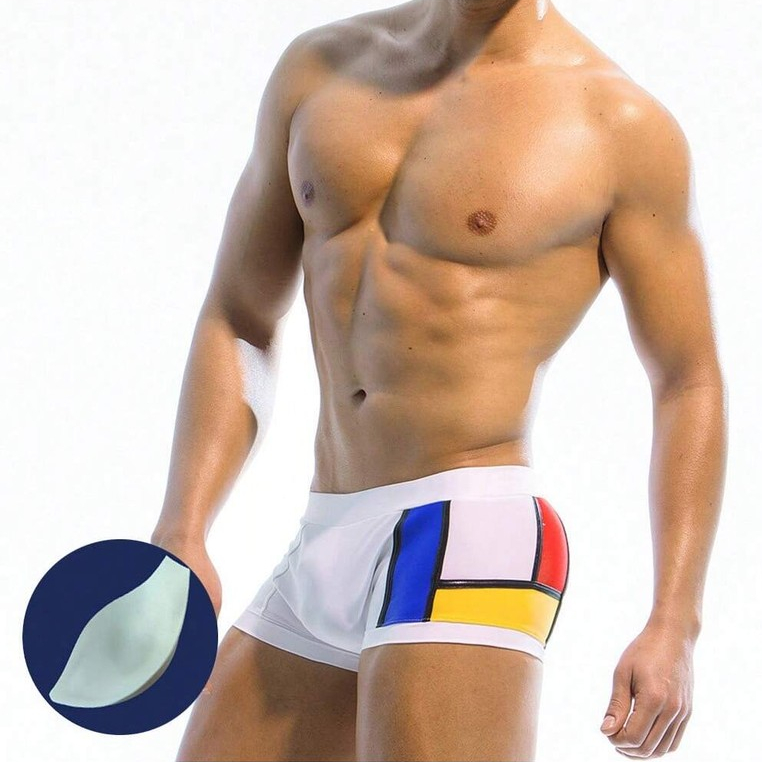 Sexy masculino calças de natação baixo aumento maiô tronco de náilon dos sunga cuecas com bojo