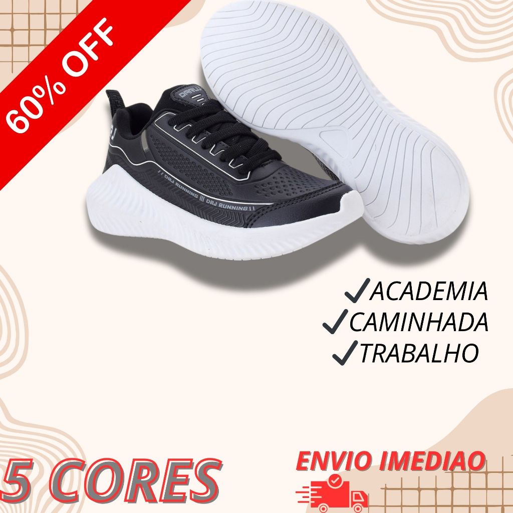 Tênis Feminino DRJ Running | Super Macio & Leve, Confortável e Ideal Para Caminhada e Academia em Oferta na Shopee