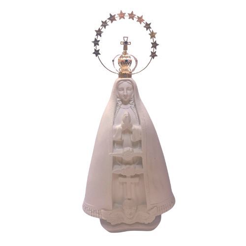 Imagem de Nossa Senhora Aparecida Gesso Cru Com Coroa Folheada 33cm