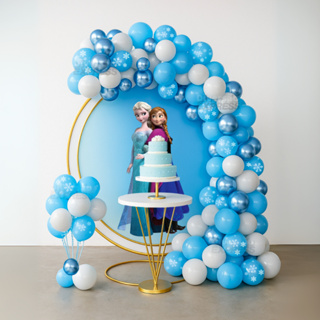 Kit 125 Balões Azul Claro Branco e Azul Metalizado - Bexigas Tema Frozen Decoração Festa Aniversario em Oferta na Shopee
