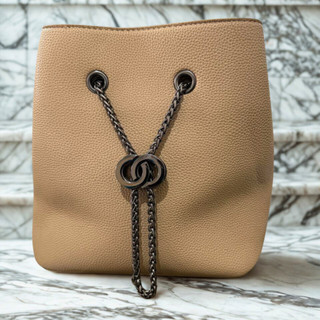 Bolsa Feminina Bucket Bag Nude Couro Ecológico