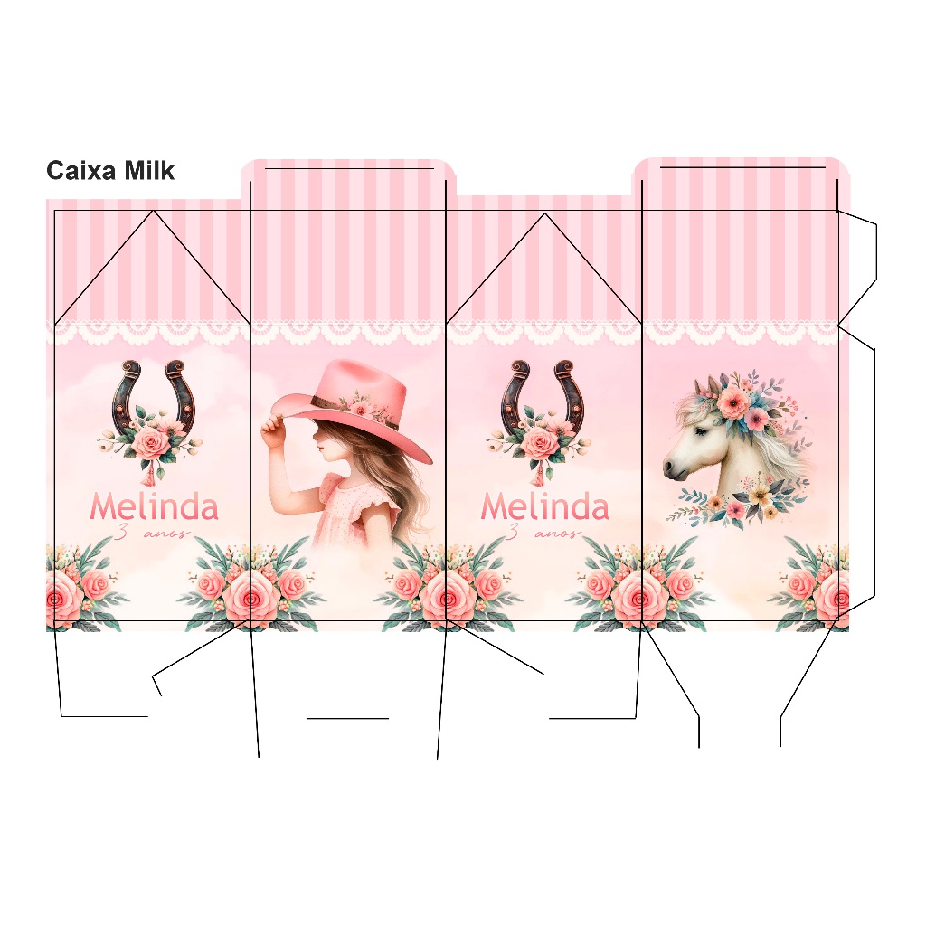 Kit Pegue Monte Personalizados Boiadeira Cowgirl Cavalo 20 a 60 Caixinhas Lembrancinhas Aniversário