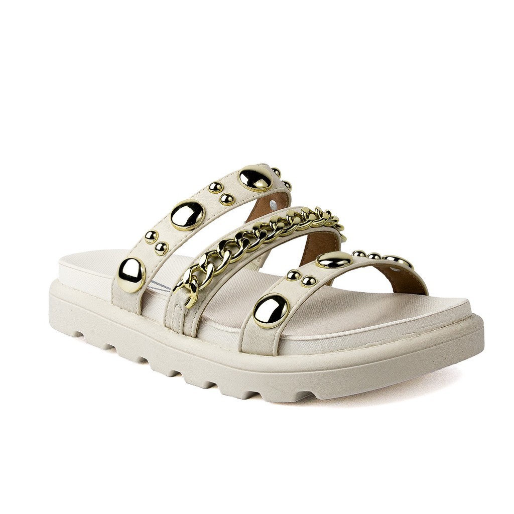 Sandália Vizzano Papete Feminina Tiras Tendência Moda 6510 Branco Off em Oferta na Shopee