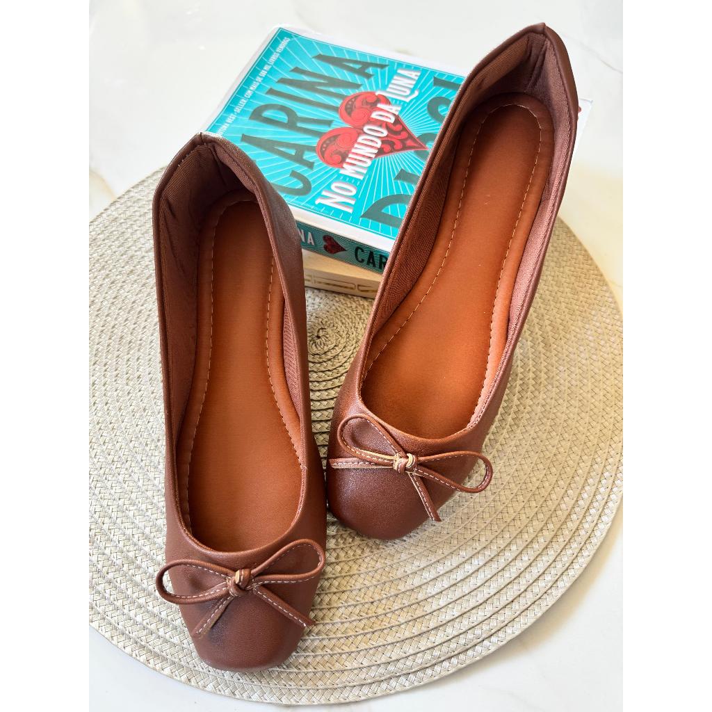 Sapatilha Mocassim Sapato  Feminino Bico Quadrado Marrom  Caramelo do 33 ao 44