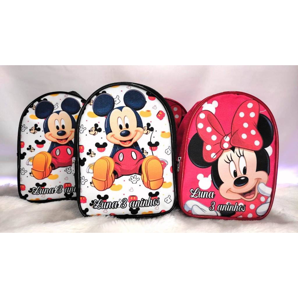 Promoção Kit 10 Mochilinhas Personalizadas Mickey, Minnie e Turma do Mickey | Lembrancinha Festa.