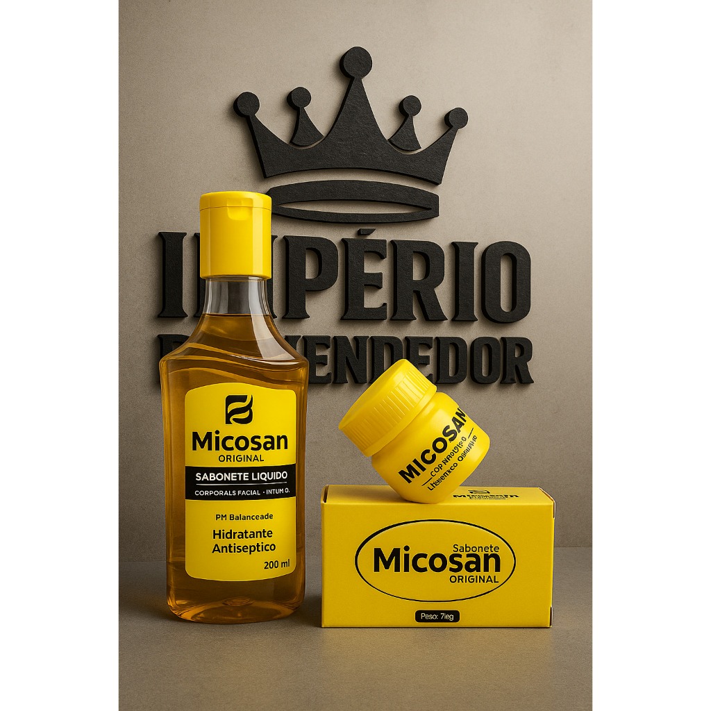Kit Clareador de mancha Micosan-1 Sabonete em Barra, 1 Sabonete Liquido, 1 pomada