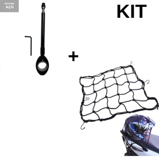 Kit Antena Corta Pipa + Rede Elástica Aranha 35x35 Bagageiro para Moto em Oferta na Shopee