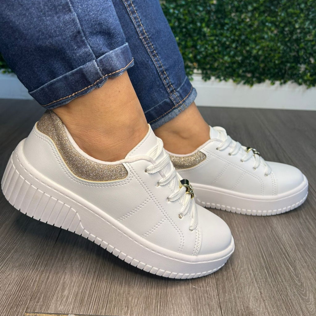 Tenis Feminino Beira Rio Casual Macio Flatform Brilho Tenis Branco Plataforma Luxo — R$ 118,71 em Shopee