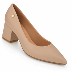 Scarpin Vizzano Salto Médio Bloco Sapato Confortável 1220.315 Bege